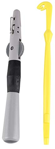 Tnfeeon Lega Nodi in Acciaio Inossidabile 2 Pezzi Set di Attrezzi per Legare Nodi da Pesca con Gancio in ABS Livello 13,6 Cm e 14,8 Cm Dispositivo di Legatura Veloce per Ami Singoli Pescatori per