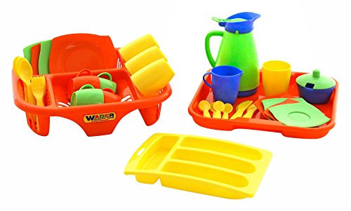 WADER 40 tlg Abtropfgestell Tablett Speiseservice Service Puppenservice