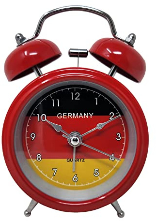 Starlet24 Glockenwecker Deutschland Motiv Uhr Wecker Tischuhr rot