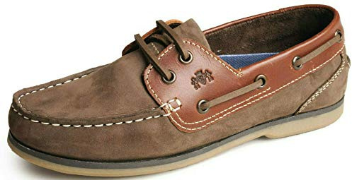 Womens Boat Shoes Deck Leather Nubuck Smooth Lightweight Trainers UK 4-8 (UK 5 / EU 38, Oak/Brown)