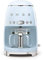 Smeg, Macchina da Caffè Filtro DCF02PBEU, Funzione Aroma e Autostart, Caraffa in Vetro Fino a 12 Tazze, 2 Livelli di Intensità, Modalità Keep Warm, 1050W, Azzurro