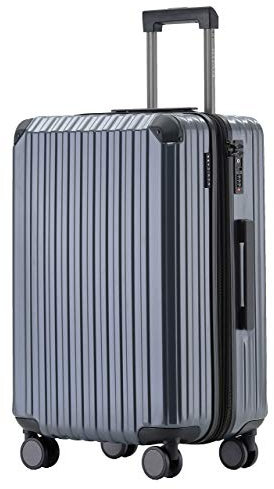 Münicase M816 TSA-Schloß Koffer Reisekoffer Trolley Kofferset Hardschale Boardcase Handgepäck (Grey, Mittler Koffer)