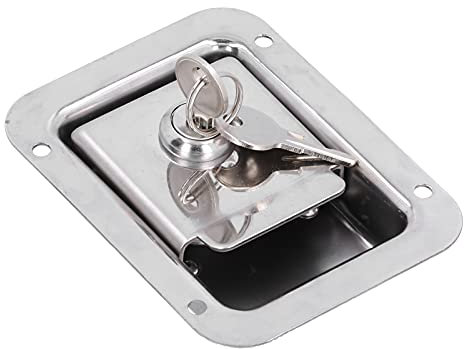 Deror 304 acero inoxidable RV puerta pestillo caja de herramientas cerradura empotrada con 2 llaves para RV remolque camiones de bomberos