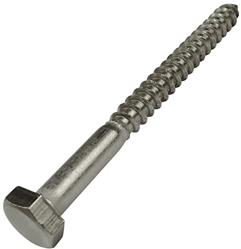 AERZETIX - C59111 - Juego de 10 Tornillos para madera con cabeza hexagonal tirafondos Ø6x70mm autorroscante - DIN 571 - en acero inoxidable A2