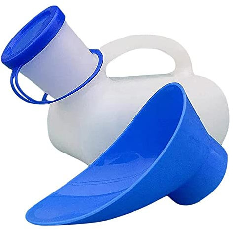 EHOTER Urinoir unisexe pour lit de voiture avec couvercle et entonnoir, urinoir mobile pour homme et femme, portable, réutilisable, anti-déversement, collecteur d'urine pour camping, extérieur, voyage