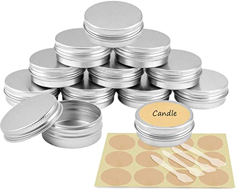YANCAER 50 Stück 30ml - D52mm x H21mm Silber Aluminium Leer Döschen mit Schraubdeckel Runde Reise Blechdose Cremedose Tiegel Aludose für DIY Kerze, Creme, Kosmetik