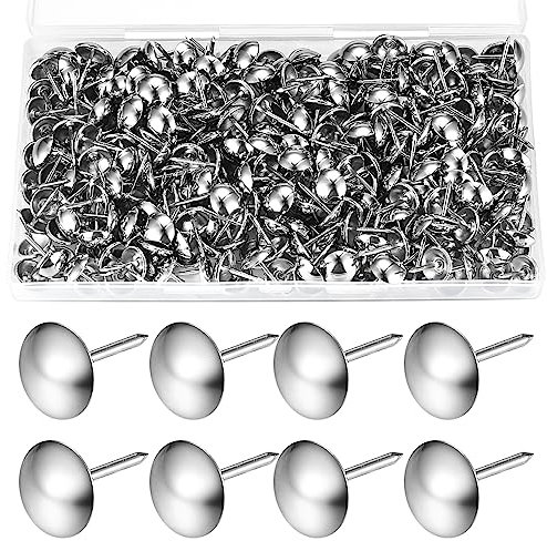 320 Pezzi Chiodini per Tappezzeria, Chiodi per Tappezzeria, Puntine per Mobili Decorativi Antichi, Perni per Pannelli a Pressione Perni per Foto, Sedie, Moquette, Disegno - 11x17 mm/Argento