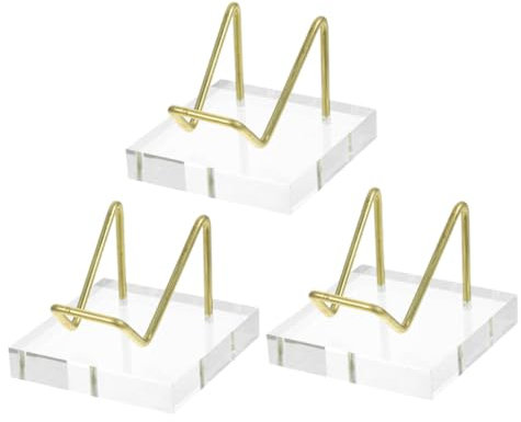 WOFASHPURET 3stücke Kristallhalter Acryl Ausstellungsständer Mit Metallarm Steinständer Für Mineralien Präsentation Staffelei Zur Steinausstellung Für Sammler