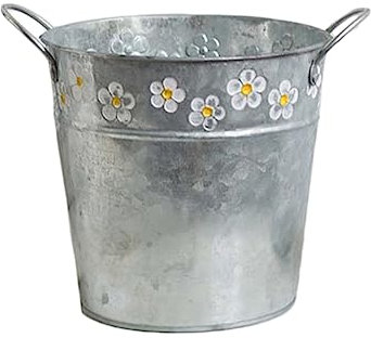 CIMAXIC Rustic Iron Bucket Vintage Flower Plant Pot Cottagecore Decor for Succulent Cactus Small Flowers Home Ornament