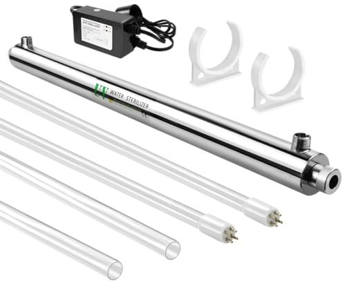 12 GPM UV-Wasserfilter-Ersatz für das ganze Haus, Umkehrosmose-Trinkwassersystem, 3 Sekunden zum Befüllen eines 200-ml-Wasserbechers, 11 W, 110 V, 25,4 cm + 1 extra UV-Röhre