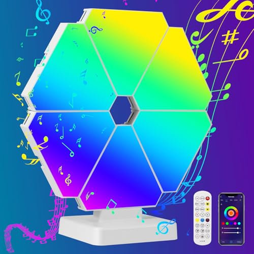 ZONJIE Triangulares Smart Luz LED, 6 unidades RGB Lámparas LED con Varios Modos Dinámicos y Modos de Sincronización de Música, Lámpara Gaming, Luz de ambiente para Habitación