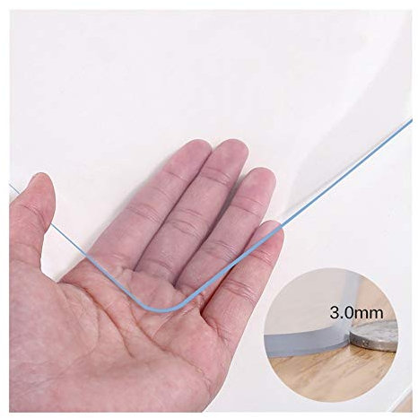 ZLYWE Sottopiatto Protezione Pavimento Tappeto Insapore Vetro Morbido Tovaglia Trasparente PVC Impermeabile Olio-Prova Tovaglietta, Personalizzabile (3.0mm,100X100CM)
