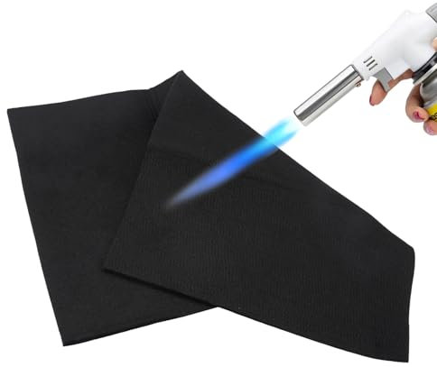 50 x 30 cm manta ignifuga, base estera ignífuga Material Resistente al Calor Hasta 800 °C, Seguridad tela alfombra ignifuga, Suave Portátil fireproof mat para Protección contra chispas (Negro)