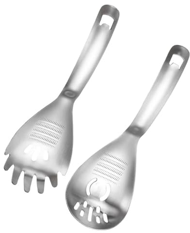 Elegante cucchiaio da cucina con schiumarola, mestolo portatile con impugnatura per uso professionale in cucina