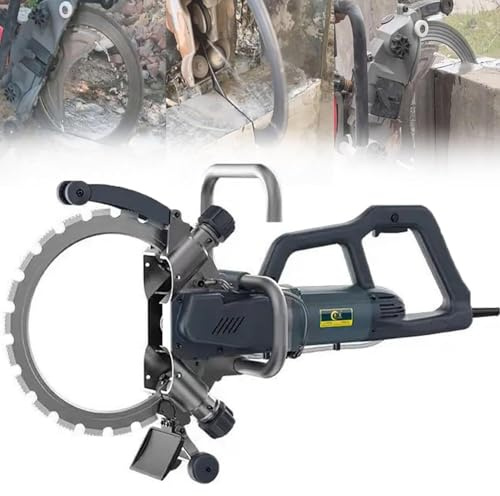 Wall Chaser Ring Concrete Cutter Saw, Handheld Concrete Wall Cutting Machine 270mm Electric Stone Cutting Machine for Stone, Wall, Iron Window(9500w)