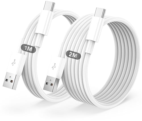 BSTOEM USB C Kabel 2 Stück 1M+2M USB a auf USB C Ladekabel Für IPhone 17/16/15/Air/Pro/Plus/Pro Max Für Galaxy S24/S23+/Ultra/A53/A54/iPad Pro/Air/handy CarPlay Type-C Ladekabel