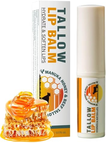 Lippenbalsam Mit Rindertalg, Natürlicher Lippenpflegestift, 5g Lippenpflege, Schützender Fettfilm Und Weiche Textur, Vor Lippenstift Auftrag
