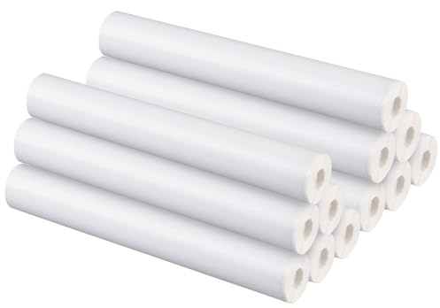 Callstel Thermo Etiketten Rollen: 12er-Set Etiketten-Rollen für Thermodrucker A4, je 15 DIN-A4-Seiten (Selbstklebende Rolle, Etikettenrolle Thermodrucker, Foto)