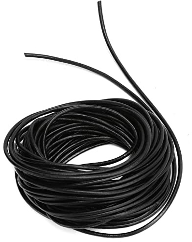 ANKROYU Cordel de cuero de microfibra de hilo de cuentas Joyas de bricolaje de bricolaje de joyas de fabricación de cuerdas para pulseras Collares Craft Black 10m 32.8ft (3 mm)