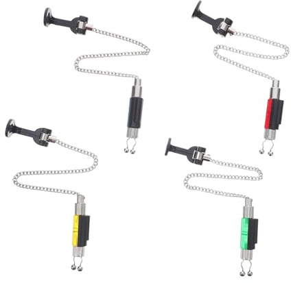 VICASKY 4 Pièces Alarme de Carpe Indicateur de Morsure Sensible avec Chaîne Discrète Accessoires Résistants Aux Intempéries pour Pêcheurs