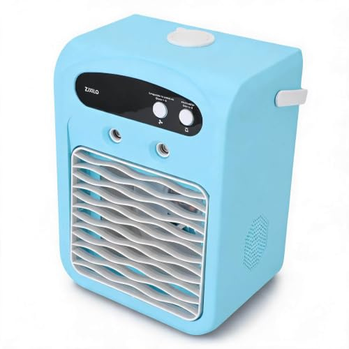Jiawu Portable Quiet Desk Air Cooler, USB Rechargeable Small Air Conditioner with Mist, Portable Air Conditioners for Offices, 1000ml Water Tank 6.1x4.3x8.3in (Sky Blue)