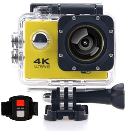 Neksong Qinux Pixgo 2.0 Inch 4K Action Camera Waterproof, Underwater 30m, 30M Anti-Shake, Underwater Camera for Diving/Bike/Climbing/Swimming (Yellow)