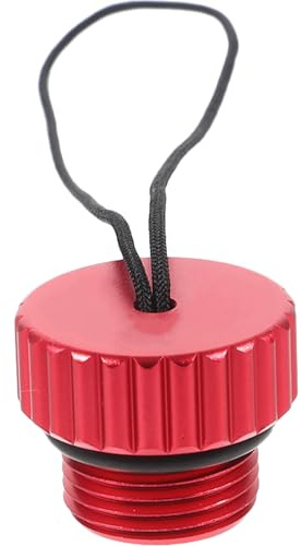GAROZATION Diving Tank Valve Dust Cap with Cord, Threaded Gas Bottle Scuba Air Valve Cover Protector Plug for Side-mount Backplate Jackets, Red
