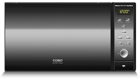 CASO MCG30 Ceramic chef Black, 3in1 Mikrowelle mit Grill + Heißluft 2100W 30L, Borosilikatglasboden, Backofen-Funktion bis 200°C