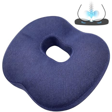 GBKDQQ Cojín ortopédico, antiescaras, silla de oficina, alivio ergonómico, coxis, hemorroides, cadera, coxis, cojín para sofá, oficina, coche, silla de ruedas, azul marino