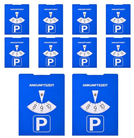 DONFORTLY Parcheggio Disco per Auto: 10 Dischi in Cartone (11x15 cm) per parcheggio temporaneo, Resistenti e Portatili, Colore Blu.