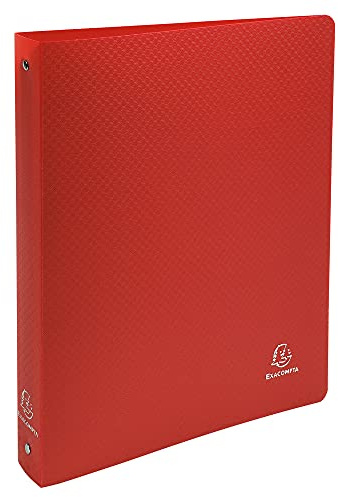 Exacompta 512805E Ringbuch OPAK DIN A4 aus mittelfestem Kunststoff mit 4 Ringen 40 mm breit rot ideal für Schule und Büro Ringhefter Ringordner Ringbuchordner