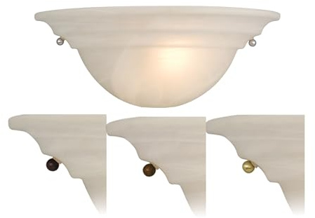 VAXCEL Babylon Brass Nickel Bronze Half Moon Wall Sconce White Glass