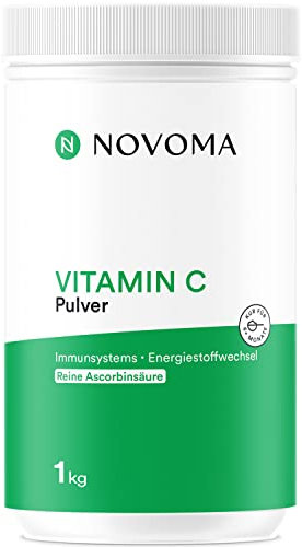NOVOMA Vitamina C Polvere Pura 1 kg, 1000mg Vitamina C per dose, Acido Ascorbico Puro in Polvere Ultra Fine, Sistema Immunitario e Stanchezza, Cucchiaio di Misurazione Incluso (ex Nutrivita)