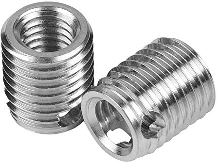 Akozon Gewindereparatur Einsatz ​, 10pcs Gewindeeinsatz 308 Typ 3-Loch SUS303 Edelstahl Selbstschneidende Gewindeeinsätze (Inner M6 1.0, Außen M10 1,25, Länge 12 mm)