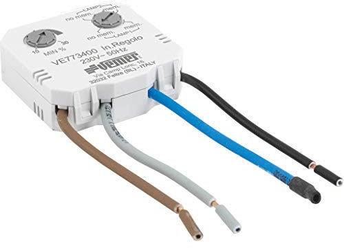 VEMER VE773400 IN.REGOLO - Dimmer per il controllo dell'intensità luminosa delle luci. Installazione da retrofrutto dentro la scatola da incasso, colore bianco