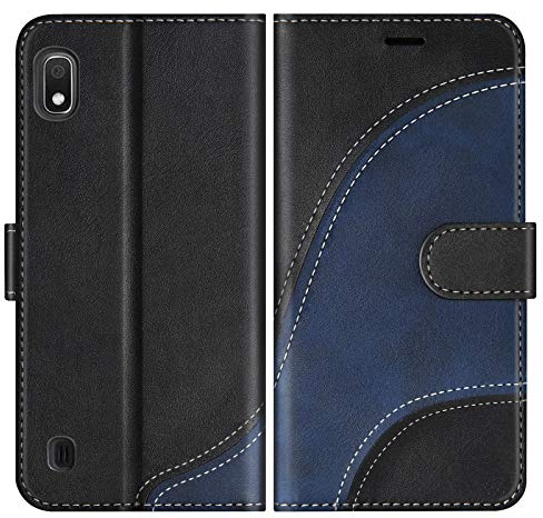 BoxTii Cover per Galaxy A10 / Galaxy M10, Custodia in PU Pelle Portafoglio per Samsung Galaxy A10 / Galaxy M10, Magnetica Cover a Libro con Slot per Schede, Nero