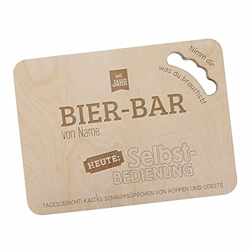 Herz & Heim® Männer-Geschenk Bierkastensitz Deckel mit persönlicher Gravur Bier-Bar