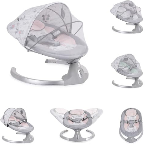Cangaroo Ari Liegestuhl, Musikfunktion, Timer, Fernbedienung, Moskitonetz, Farbe: Rosa