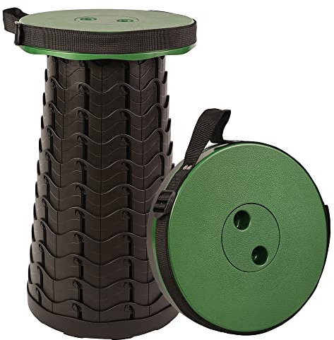 MKBK Telescopic Stool-Adjustable Camping Fishing Outdoor for Camping,Fishing,Hiking,Light and Sturdy (Green)