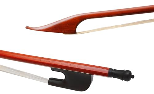 Yinfente Violin Bow 4/4 Full Size Brazilwood Baroque Style Natural White Bow Horse Hair Well Balance