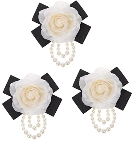 Abaodam 3st Kamelien-Corsage Perlenkettenbroschen Ansteckblume Hut Broschen Kamelienblumenbrosche Rucksack-anstecknadel Schleife Perle Brosche Burgunder Blumen Passen Die Seide Blumennadel
