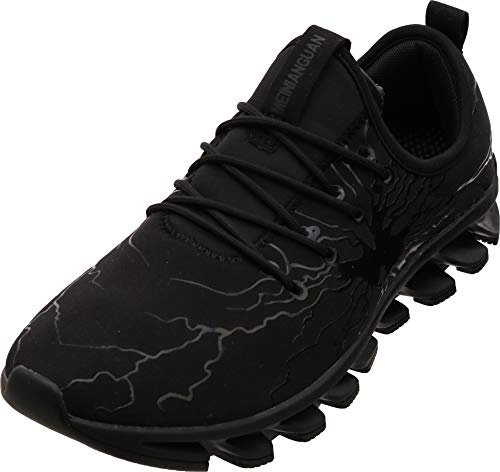 WHITIN Herren-Barfuß-Sneaker aus breitem Segeltuch, Null-Tropf-Sohle, minimalistisches Schuhwerk, Schwarz, 10 US Wide