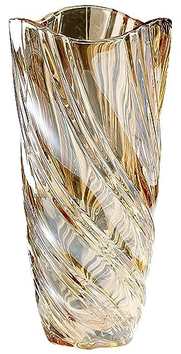 JTBDWOSK Glas Blumenvase, Moderne minimalistische Vase Nordic Glass Floral Handmade Flower Arrangement Dekoration Hydroponic Ornament für Home Esstisch, Geschenk für Hochzeit, Housewarming Party,Gold