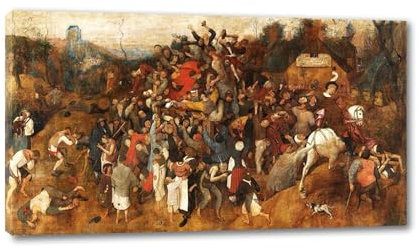 EVANEM Pieter Bruegel der Ältere Wandkunst Bilder. Renaissance-Leinwanddrucke Der Wein des Martinstags. Berühmte Ölgemälde Reproduktion für Wohnkultur 30x55cm Eingewickelte Leinwand