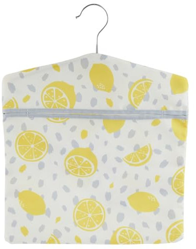 Beldray Lemon Print Peg Bag – Hang on Line, Peg Organisation, Easy Hanging Hook for Storage, Holds up to 100 Peg Bags, Reusable, Indoor/Outdoor Use, Clothes Peg Bag, 33 x 30 cm