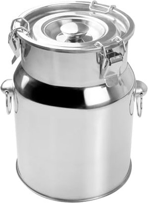Generico Bidone del Latte in Acciaio Inox, bricco del Latte, barile del Latte con Coperchio sigillato, Secchio del Vino, Grande capacità, barile di stoccaggio di liquidi per Uso Domestico,