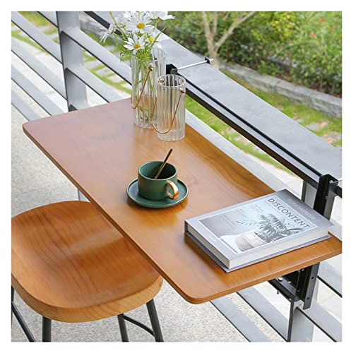 JXIPANUL Balkon-Hängetisch, faltbar, für den Außenbereich, klappbarer Geländertisch, Massivholz-Balkontisch, Verstellbarer Hängetisch, für Terrasse, Garten, Balkon, Bartisch im Freien, Jsss