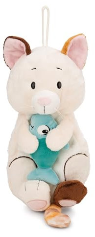 NICI Kuscheltier Wärmflasche Glückskatze mit Fisch 300ml 30cm - braun - Kuscheliges Wärmetier ab 10 Monaten – Plüschtier-Wärmflasche, Wärmebeutel für Kinder und Erwachsene - 62168