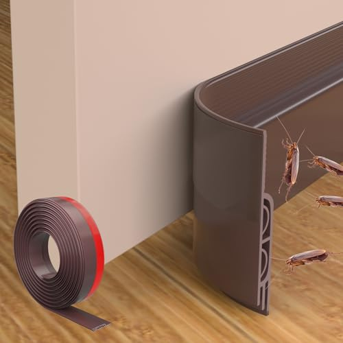 ESUFEIR Boudin de porte autocollant en silicone pour bas de porte, isolation phonique et isolante, marron, 99,1 cm (L) x 5,1 cm (l)