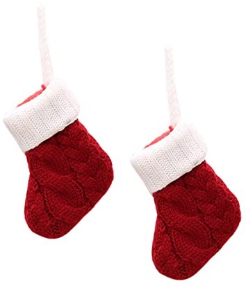 CIYODO 4pcs Christmas Silverware Holders Knitting Stockings Cutlery Fork Spoon Bags Adorable Christmas Tableware Socks Silverware Holders for Decorations
